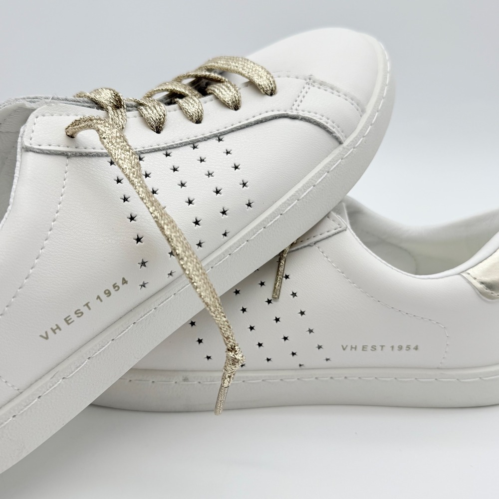 Vintage Havana Jess Sneakers White Washed Gold Star Low Top Shoes Womens 9